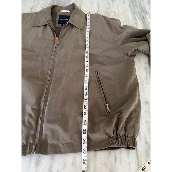 London Fog Men’s Brown Lightweight Jacket Size Large Zip Up Pockets - Picture 7 of 12